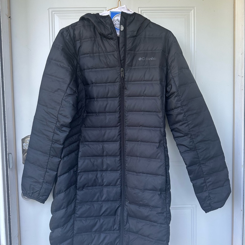 Columbia Black Quilted Hooded Jacket